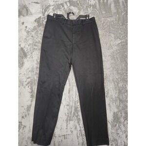 Primark Mens Slim Fit Trousers Black Dress Pants 32/30S Flat Front Formal Chinos